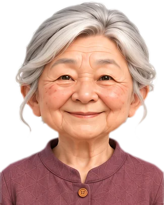 Grandma, smiling.